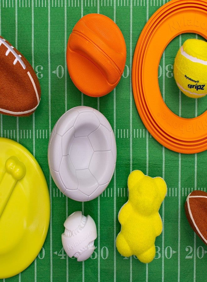 Nylabone Power Play Gripz Felt Soccer Ball Rubber Fetch Toy, Squeaky Ball for Dogs, Medium (1 Count) - Image 4