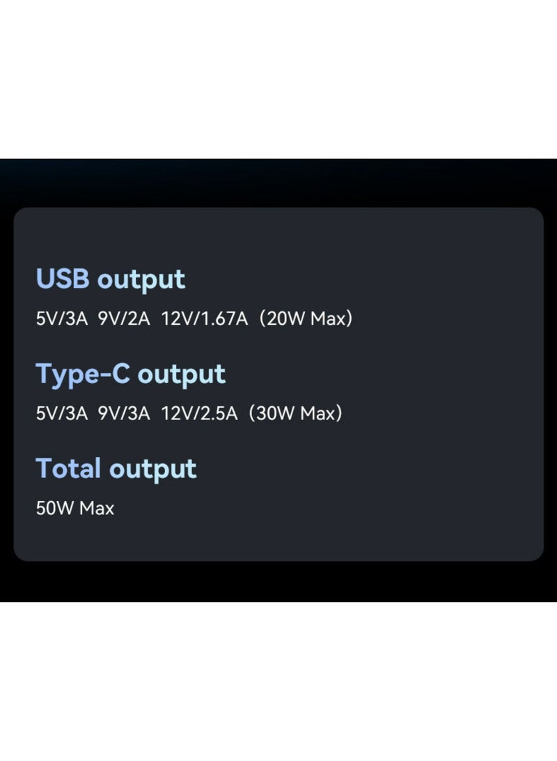 Yesido Y64 Aluminum Alloy USB + TC PD30W + USB20W Multi Protection 50w Fast Charging Car Charger - Black - Image 5