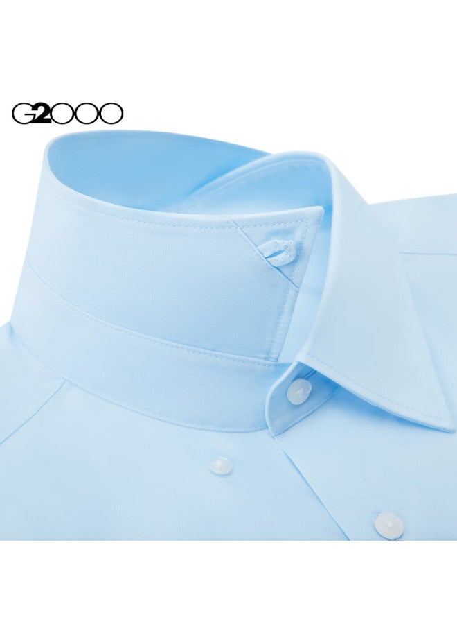 G2000 قميص رسمي طويل الأكمام من قطن مزيج غير قابل للكي ومقاوم للتجاعيد من G2000 لربيع وخريف بنفس نمط المتجر باللونين الوردي والأزرق 2XL/1C - Image 4