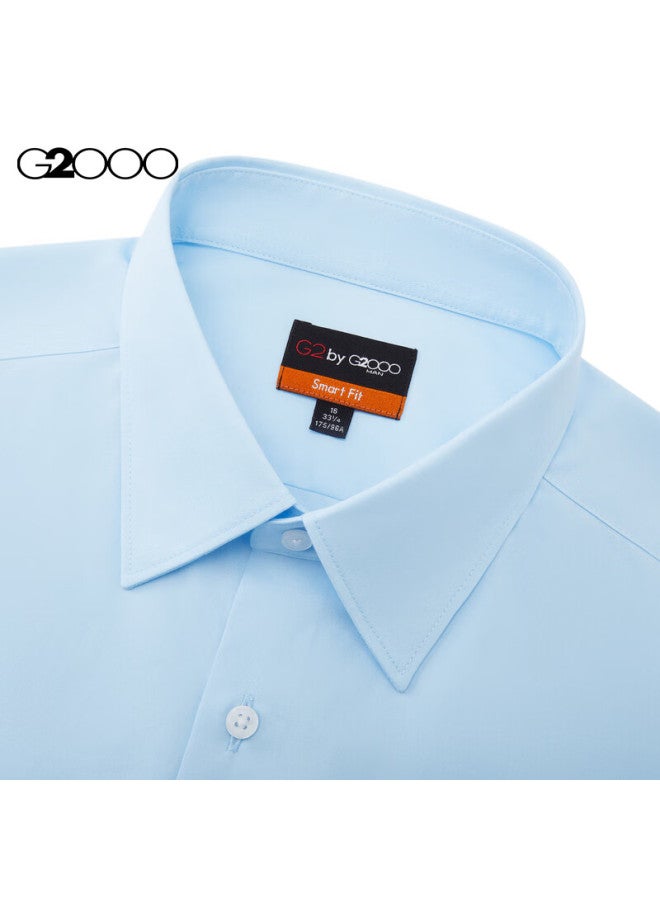 G2000 قميص رسمي طويل الأكمام من قطن مزيج غير قابل للكي ومقاوم للتجاعيد من G2000 لربيع وخريف بنفس نمط المتجر باللونين الوردي والأزرق 2XL/1C - Image 3