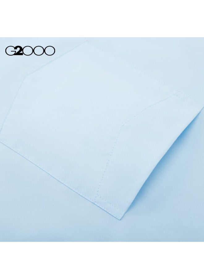 G2000 قميص رسمي طويل الأكمام من قطن مزيج غير قابل للكي ومقاوم للتجاعيد من G2000 لربيع وخريف بنفس نمط المتجر باللونين الوردي والأزرق 2XL/1C - Image 5