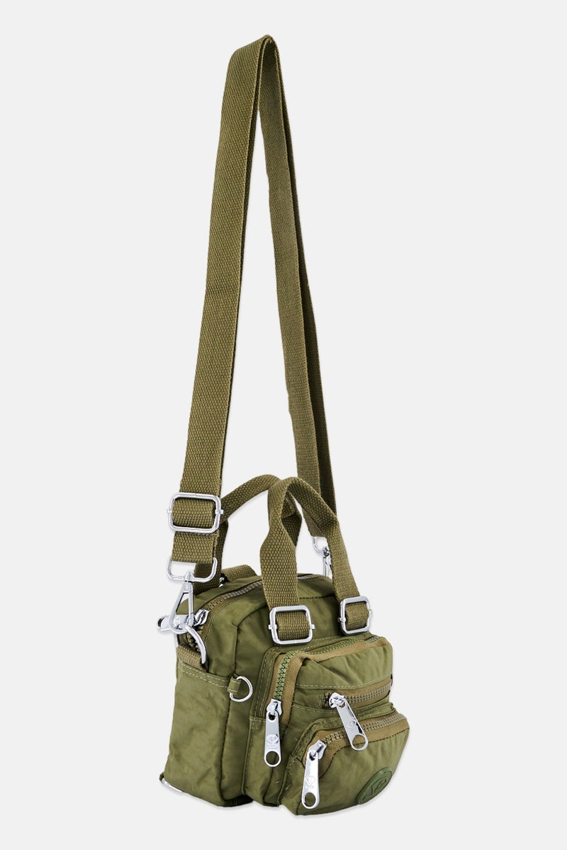 I Love Fashion Women Brand Logo Cross Body bag, Olive - Image 2