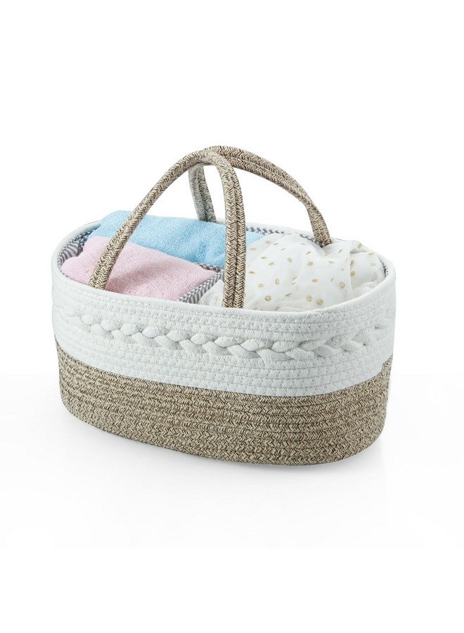 PandaEar PandaEar Baby Diaper Caddy Organizer, Portable Nursery Storage Basket Cotton Rope Diaper Caddy for Baby Shower Gifts Newborn Infants -Brown  - Image 2