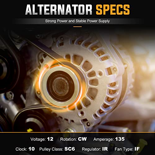 ILONPA Alternator Replacement 135Amp Compatible with 2003 2004 Ford Expedition 4.6 5.4L, 2003 2004 Lincoln Navigator 5.4L Replace AFD0128, 3L74-10300-AA, 400-14111 - Image 2