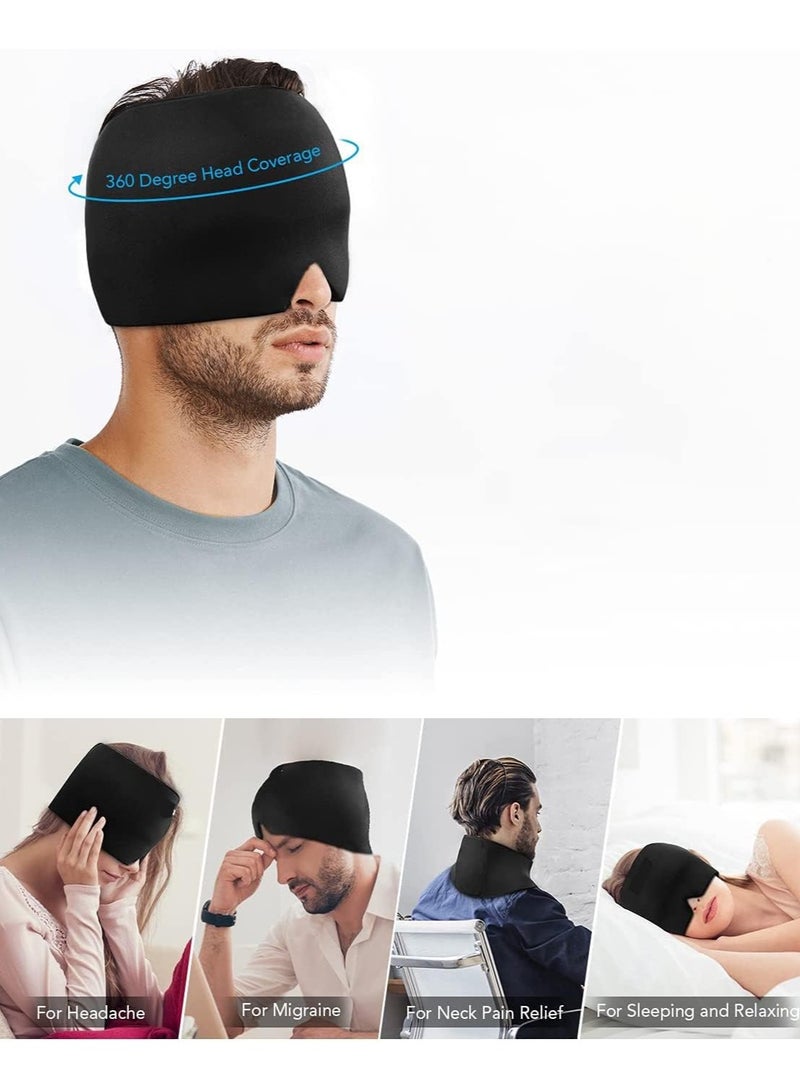 Generic Gel Ice Relief Mask Pack for Headache Cold and Hot Therapy Face Eye Neck and Head Hat Cap for Migraine pain, Puffy Eyes, Tension, Sinus and Stress Reliefing, Assorted colors - Image 3
