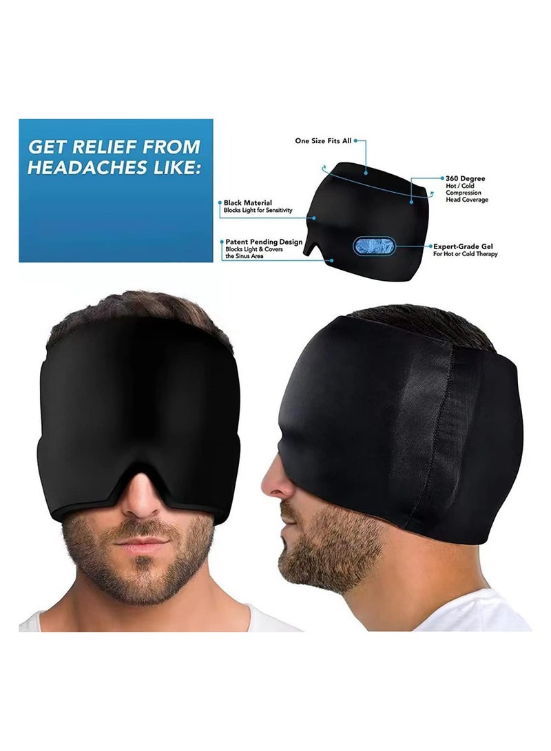 Generic Gel Ice Relief Mask Pack for Headache Cold and Hot Therapy Face Eye Neck and Head Hat Cap for Migraine pain, Puffy Eyes, Tension, Sinus and Stress Reliefing, Assorted colors - Image 4