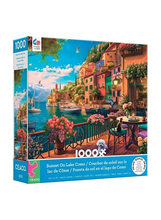Ceaco - Sunset on Lake Como - 1000 Piece Jigsaw Puzzle - Image 3