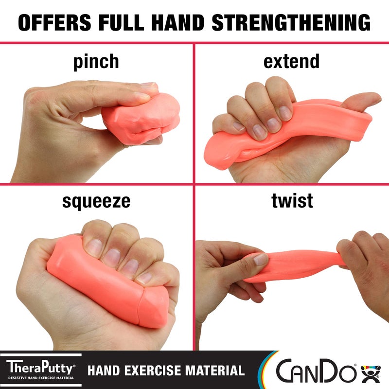 CanDo TheraPutty Standard Hand Exercise Putty For Rehabilitation, Exercises, Hand Therapy, Occupational Therapy, Hand Strengthening, Improve Motor Skills, Stress Relief - Image 3