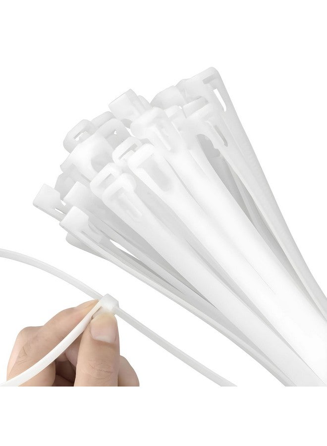 Hian 8-Inch White Cable Ties, 3.6mm Width, Nylon Zip Ties for Home, Office, and Outdoor Use - Strong, Durable, and Versatile Cable Organizers (Pack of 100) - Image 1