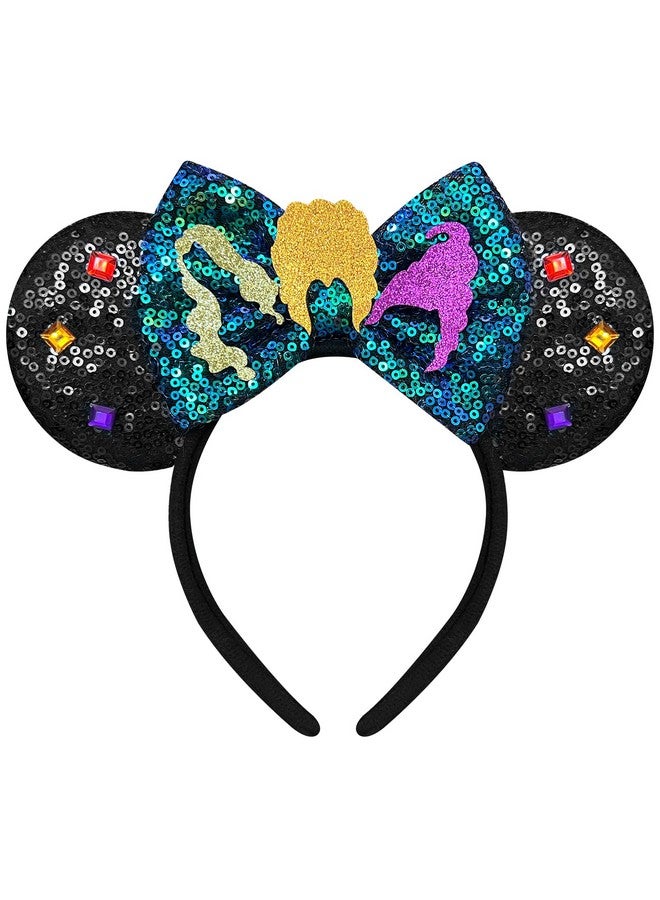 Bolonar Sequin Halloween Headbands with Mouse Ears for Girls and Women - Image 1