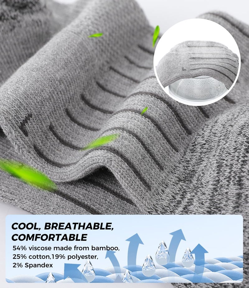 BAMBOO COOL No Show Socks Men Low Cut Ankle Short Socks for Men Casual Athletic Socks with Non Slip Grip - Image 2