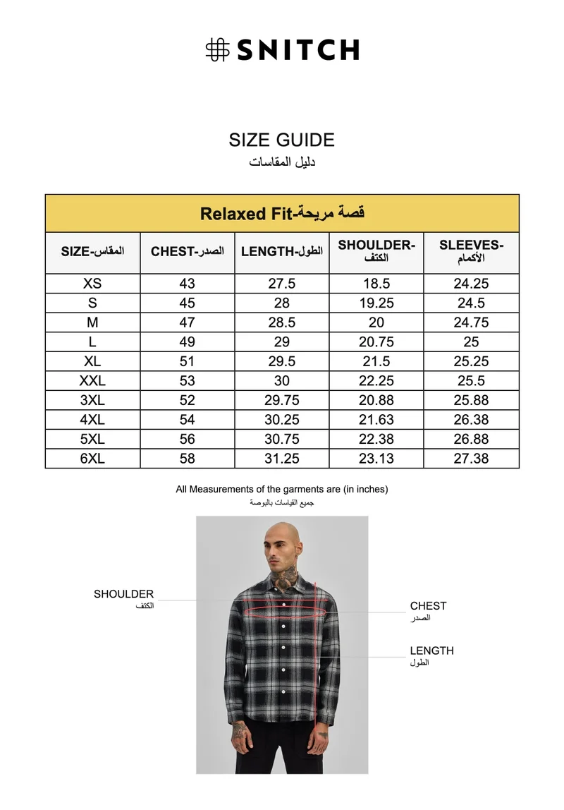 SNITCH Black Black Flannel Checks Overshirt for Men | Best Price UAE