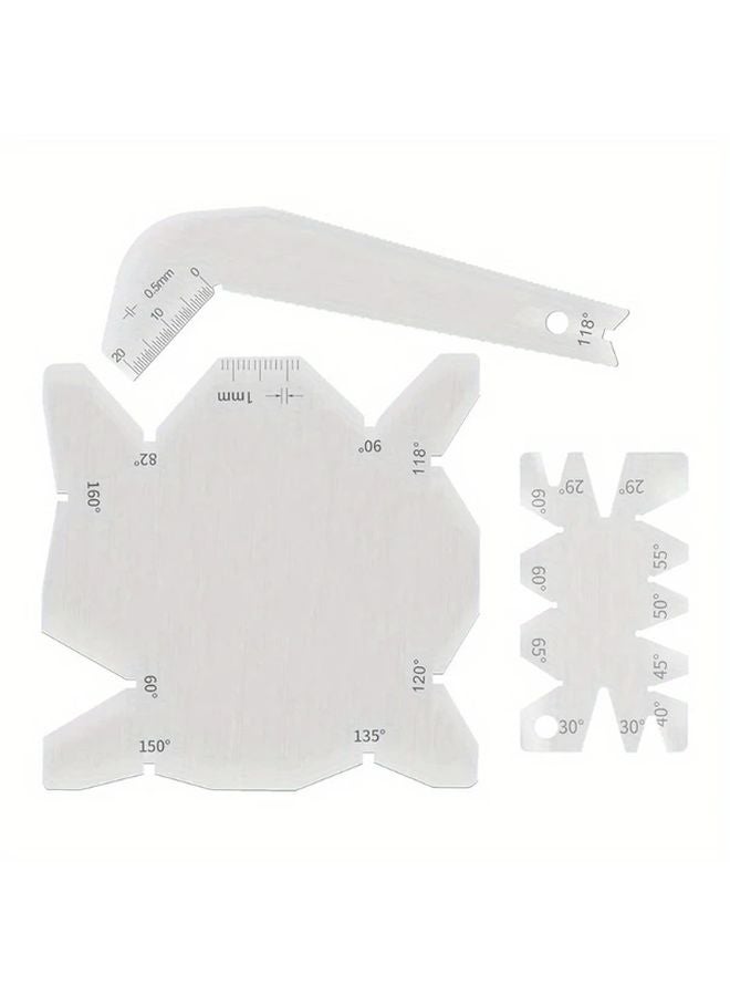3pcs Silvery Stainless Steel Drill Bit Angle Gauge Set Accurate Break Resistant - Image 5