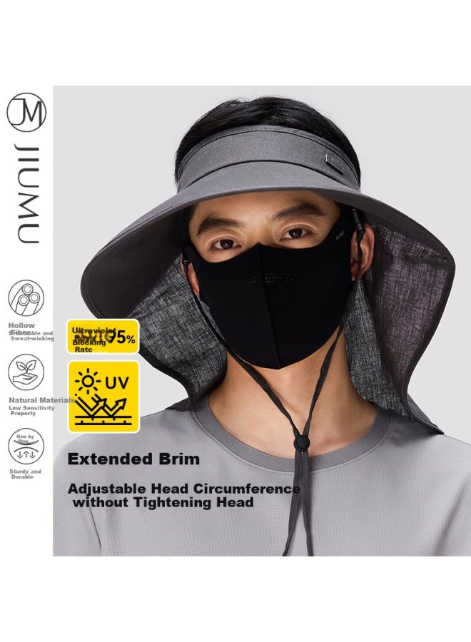 Jiumu Men's Linen Sun Hat Sun Hat Sun Hat Sun Hat Summer Sun Hat Face Neck Protection Uv Hat - Image 1