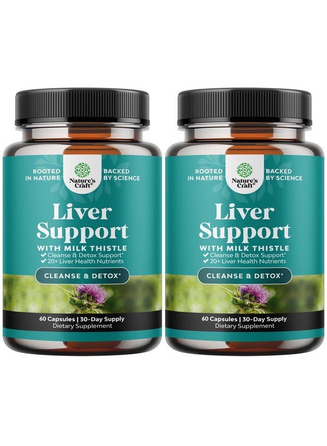 Natures Craft Liver Cleanse Detox & Repair 2 Pack Bundle - Herbal Liver Support Milk Thistle Supplement - Silymarin Milk Thistle Supplements with Dandelion Root, Choline, Beetroot & Artichoke Extract - Image 1