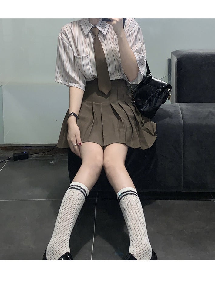 Women's  Striped Shirt for Ladies, Short Sleeves Shirt - Image 4