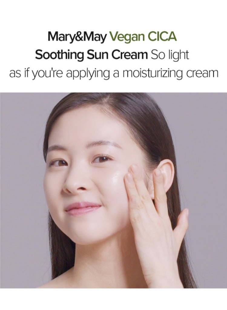 MARY & MAY Dullness & Weak Barrier Solution – Mary&May White Collagen Cleansing Foam + Vegan CICA Soothing Sun Cream SPF50+ Set - Image 5