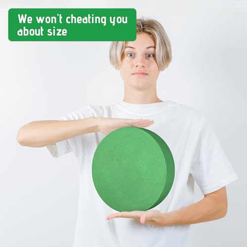 Max Shape 6 Pcs Floral Foam Round Blocks, Large Wet and Dry Green Foam for Artificial and Fresh Flower Arrangement,Flower Foam Blocks for Wedding Party Decorations (9.8 Inch) - Image 4