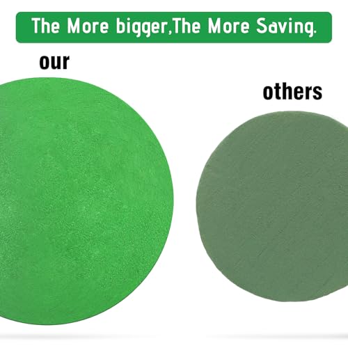 Max Shape 6 Pcs Floral Foam Round Blocks, Large Wet and Dry Green Foam for Artificial and Fresh Flower Arrangement,Flower Foam Blocks for Wedding Party Decorations (9.8 Inch) - Image 3