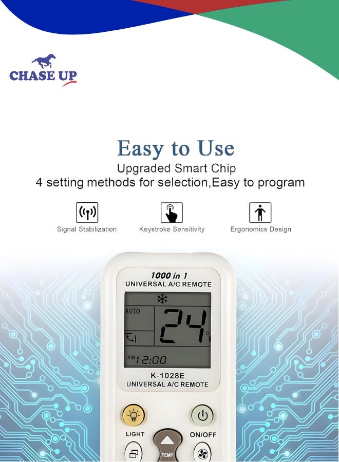 Chase Up Universal Ac Remote Control new technology, Compatible 1000+ Brands Like Samsung,Daikin,Gernal,Hitachi,Carrier,LG,Sharp,Haier, Gree,Midea,Whirlpool,Bosch,Easy Setup - Image 3