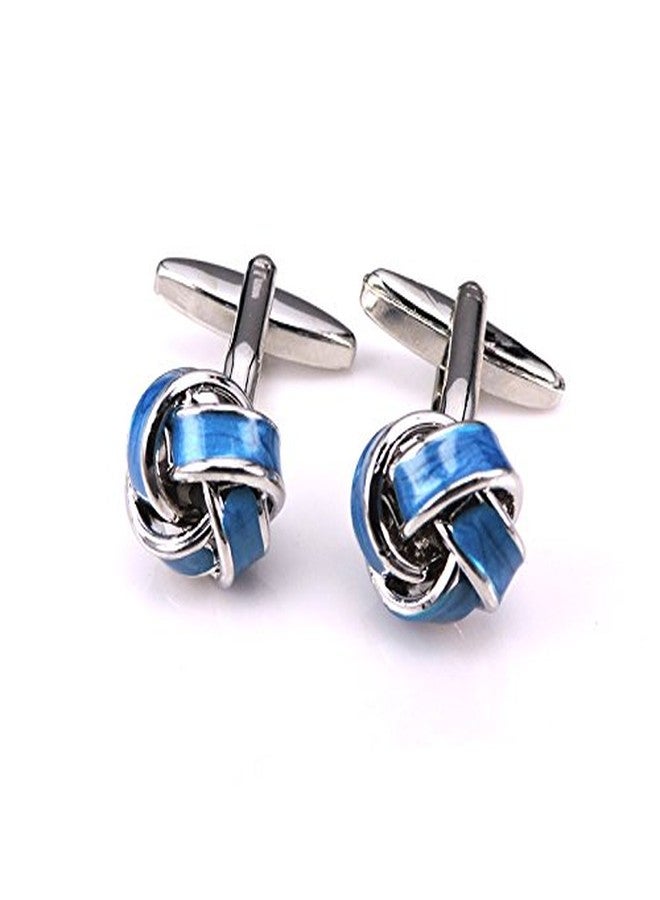TRIPIN Cufflinks For Men Knot Design Cufflinks In A Gift Box (Blue) - Image 2