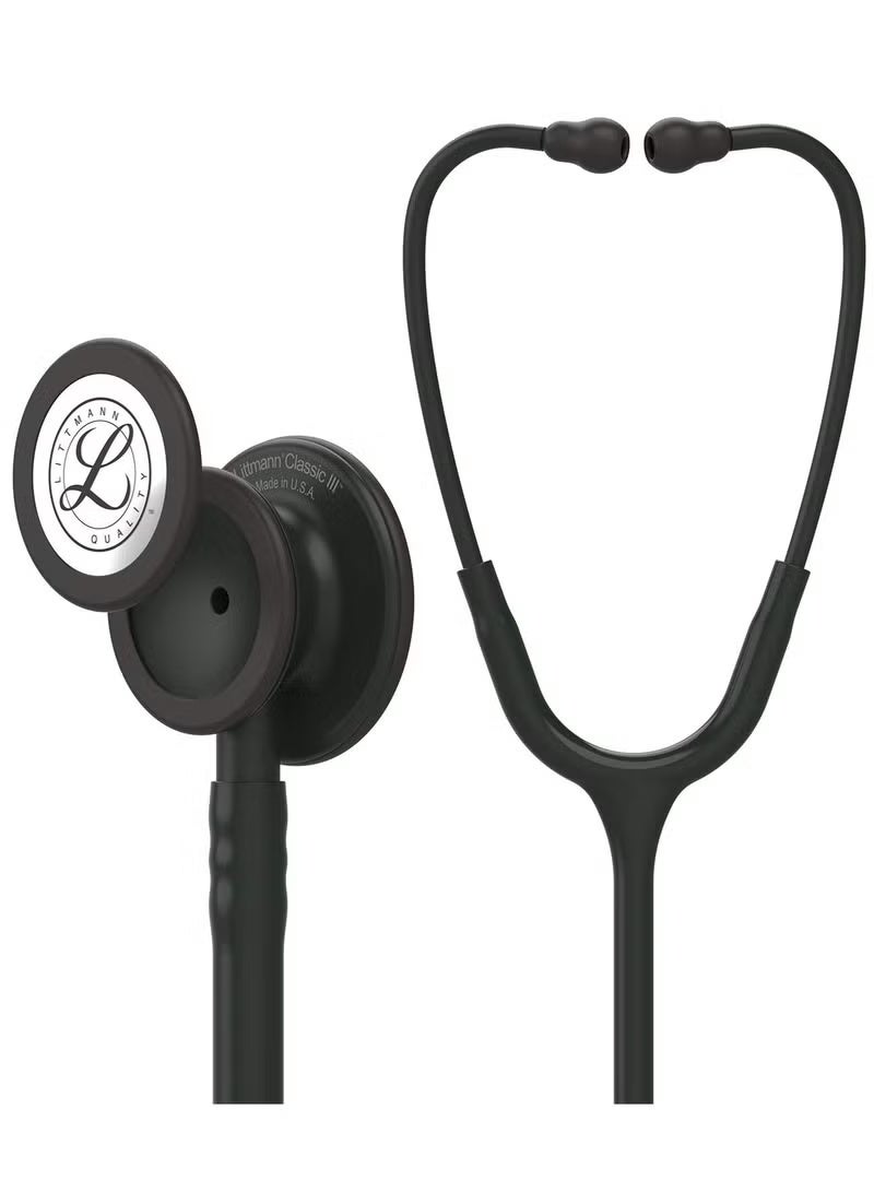 3M Littmann 3M 5803 Littmann Classic III Black Edition Chestpiece Monitoring Stethoscope, 27" Black Tube - Image 1