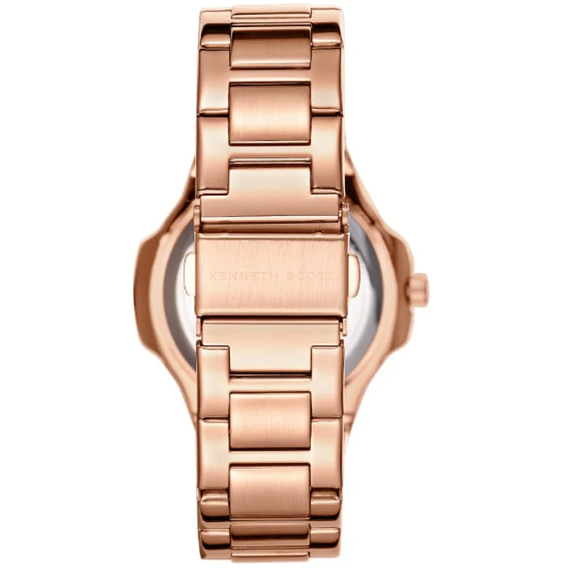 KENNETH SCOTT Kenneth Scott K24507-RBKP Women's Analog Display Watch & Stainless Steel Strap Rose Gold