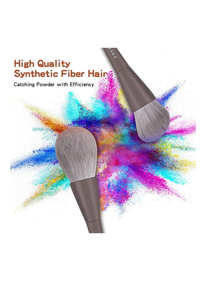 Rock Pow 10 Pcs Professional Makeup Brushes Set With Sponge Grey - Image 5