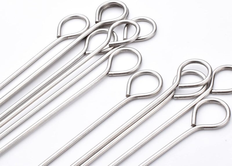 HONSHEN 12 Inch Long Metal BBQ Kabob, Stainless Steel Skewers Shish Kebab Skewers 30 Pack (12Inch BBQ Skewers-30p) - Image 2