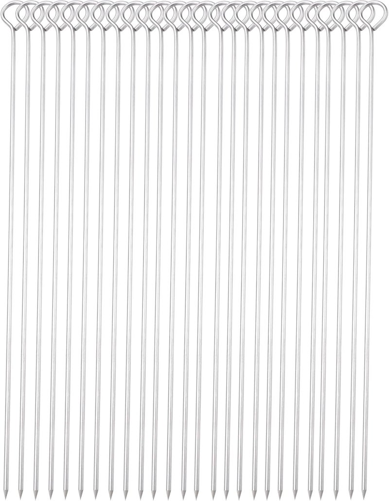 HONSHEN 12 Inch Long Metal BBQ Kabob, Stainless Steel Skewers Shish Kebab Skewers 30 Pack (12Inch BBQ Skewers-30p) - Image 1