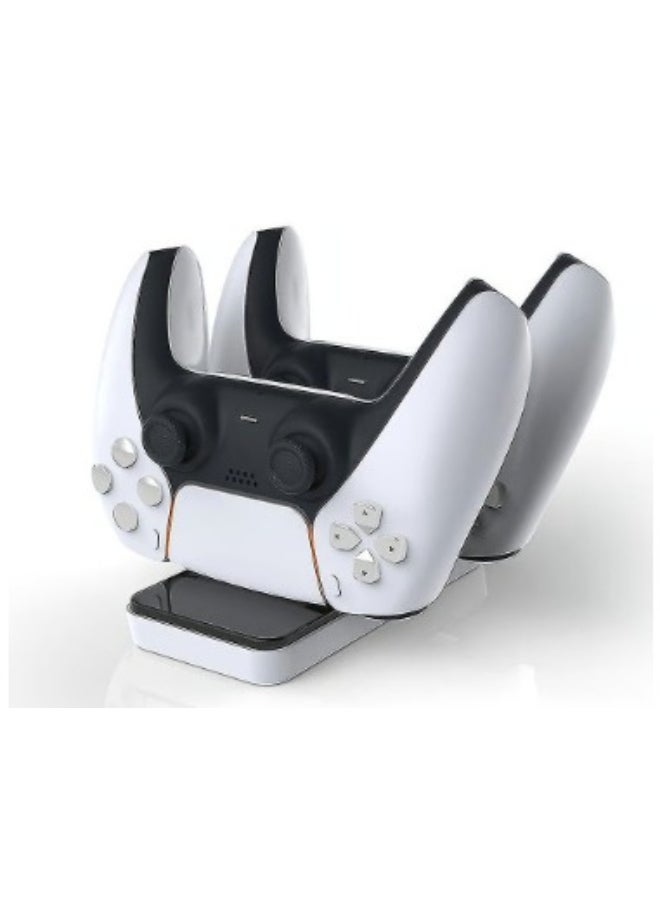 ASA Controller Charging Station for PS5 Dualsense | ASA Dual Fast Controller Charger Compatible with Playstation 5 Controller - White