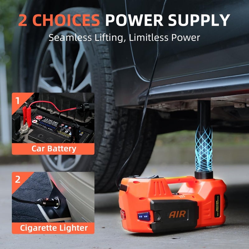Electric Car Jack with Powerful Motor, Electric Jack Suits for Car and SUVs, Electric Hydraulic Jack has a Load Capacity of 7700 lbs (Red) - Image 5