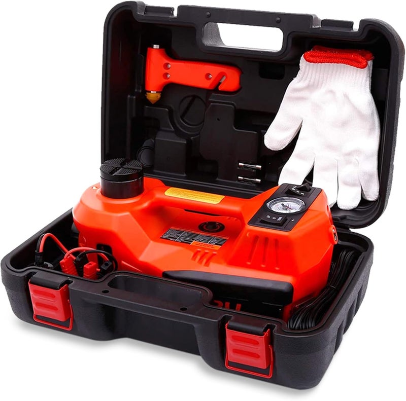 Electric Car Jack with Powerful Motor, Electric Jack Suits for Car and SUVs, Electric Hydraulic Jack has a Load Capacity of 7700 lbs (Red) - Image 1