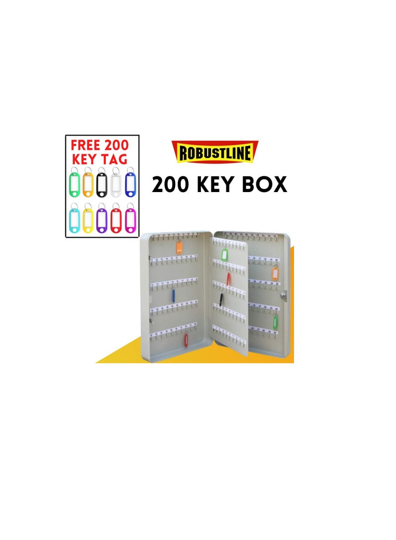 روبستلاين ROBUSTLINE KEY BOX - سعة 200 مفتاح | مزود بقفل أمان للخزانة | مقاوم للخدش | لون كريم (200 علامة رئيسية مجانية)  - Image 2