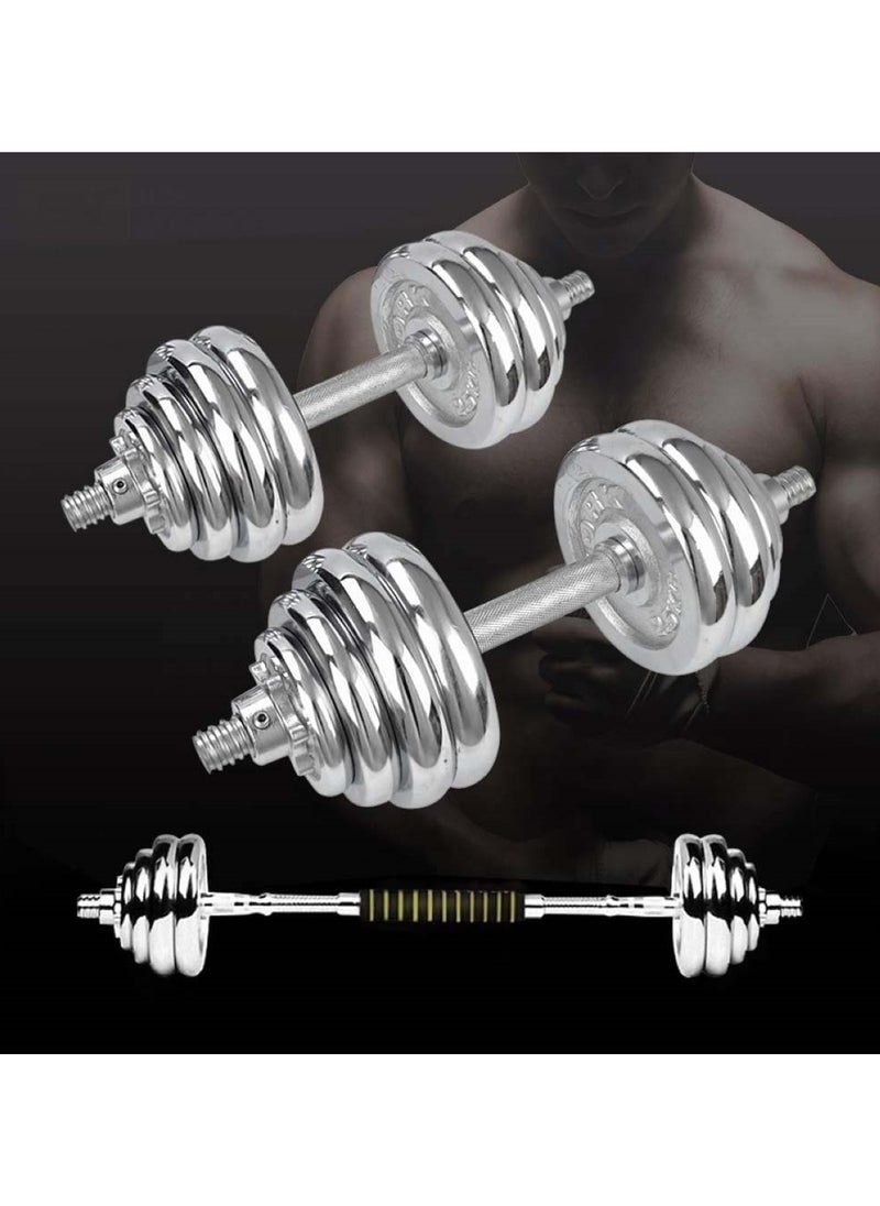 Huitich 30 KG Chrome Adjustable Dumbbell and Barbell Set with Carrying Case  - Image 3