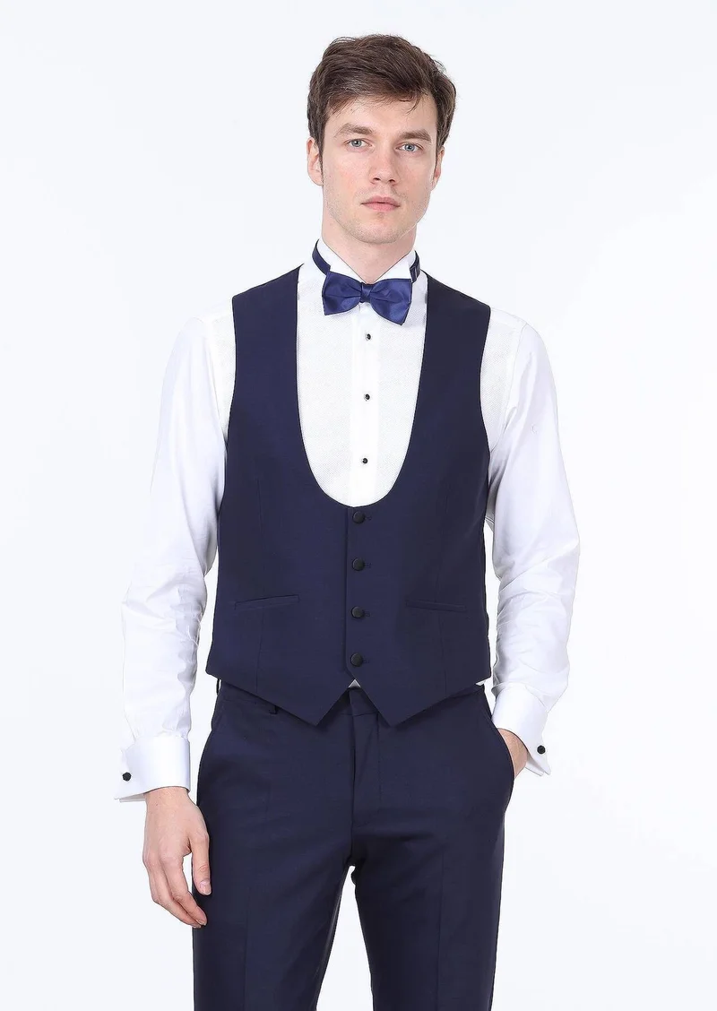 Ramsey Saks Slim Fit Butterfly Collar Classical Waistcoat