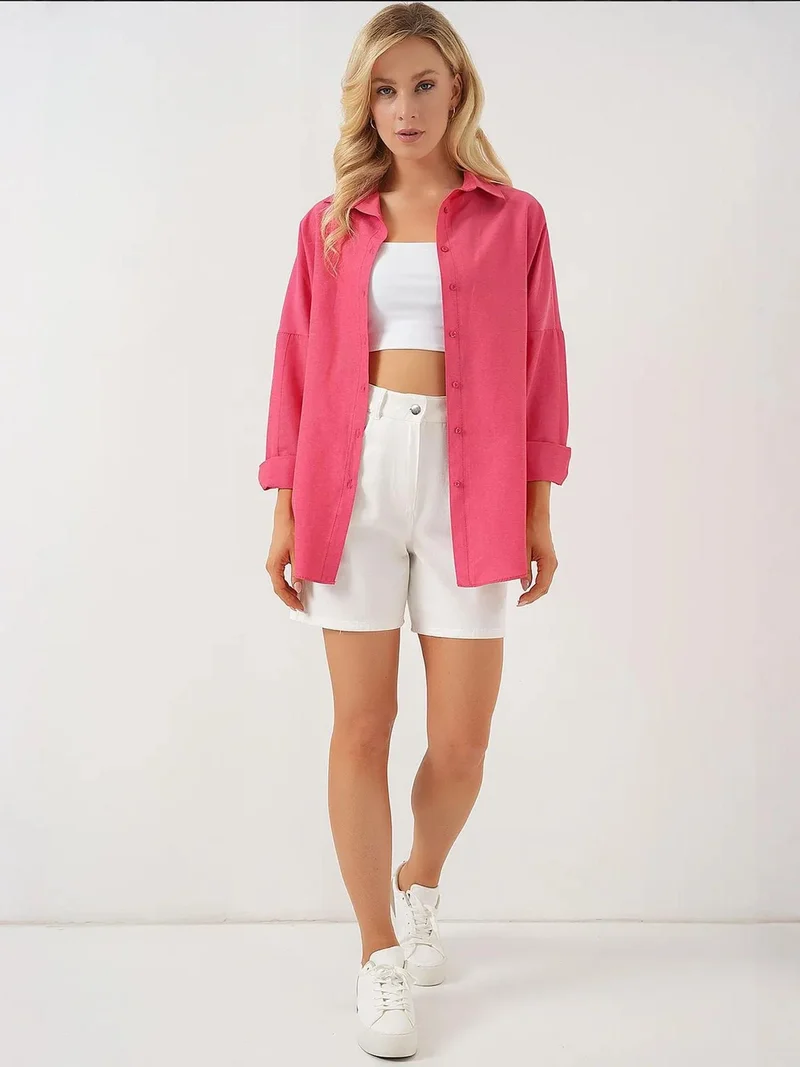 بيغ دارت قميص بأزرار وأكمام طويلة فضفاض