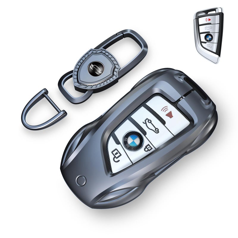 غطاء مفتاح BMW غلاف معدني سلسلة مفاتيح متوافق مع 2 4 5 6 7 سلسلة X1 X2 X3 X4 X5 X6 M8 M7 M6 M5 M4 M3 M2 M1 430i 340i 840i 20152023 أسود كلاسيكي