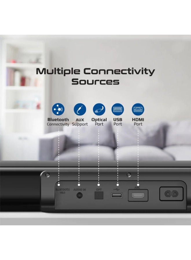 PROMATE 60W BassBoost SoundBar with Subwoofer StreamBar-60 - Image 3