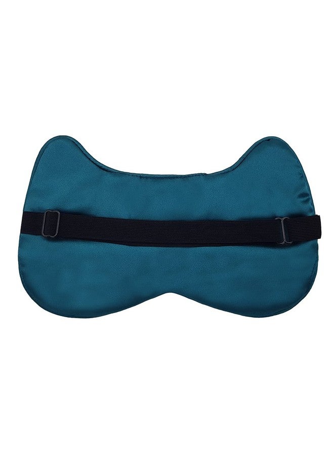 Jenna ™ Natural Silk Kitty Design Sleep Mask Cover For Insomnia Puffy Eyes And Dark Circles (Darkgreen) - Image 3