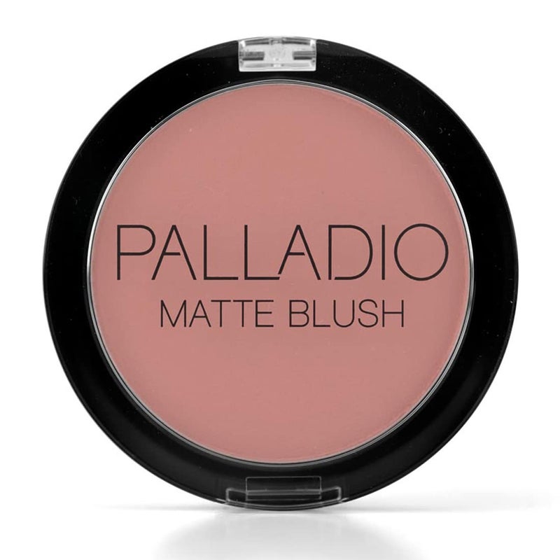 Palladio Matte Blush, Brushes onto Cheeks Smoothly, Soft Matte Look and Even Finish, Flawless Velvety Coverage, Effortless Blending Makeup, Flatters the Face, Convenient Compact, Peach Ice - Image 1
