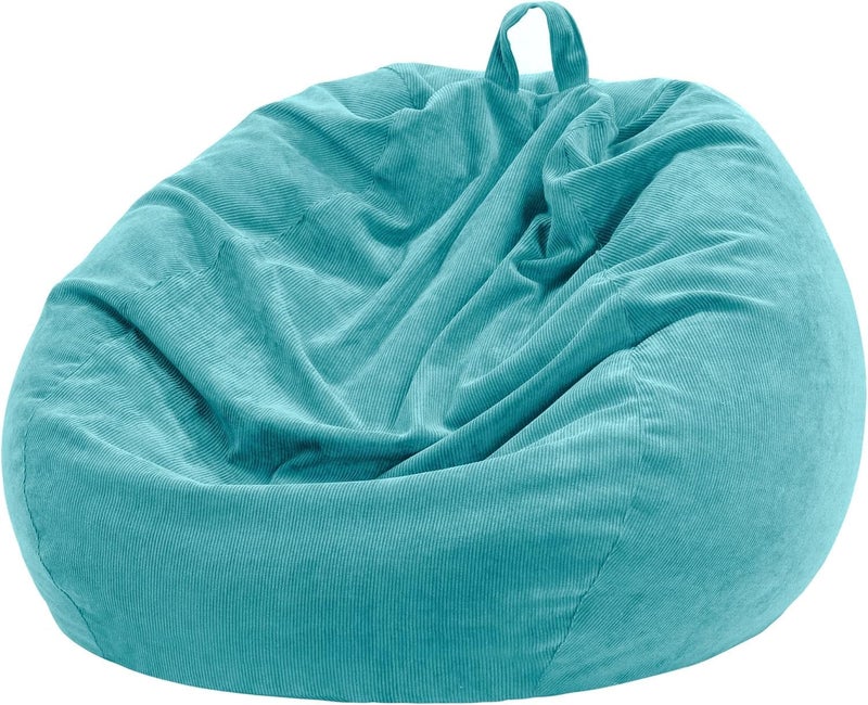 Nobildonna 3 ft Bean Bag Chair Cover No Filler 3543 Large Stuffed Animal Storage Bean Bag Washable Big Beanbag Chair Cover Premium Corduroy Stuffable Bean Bag Cover for AdultsKidsTurquoise 300L