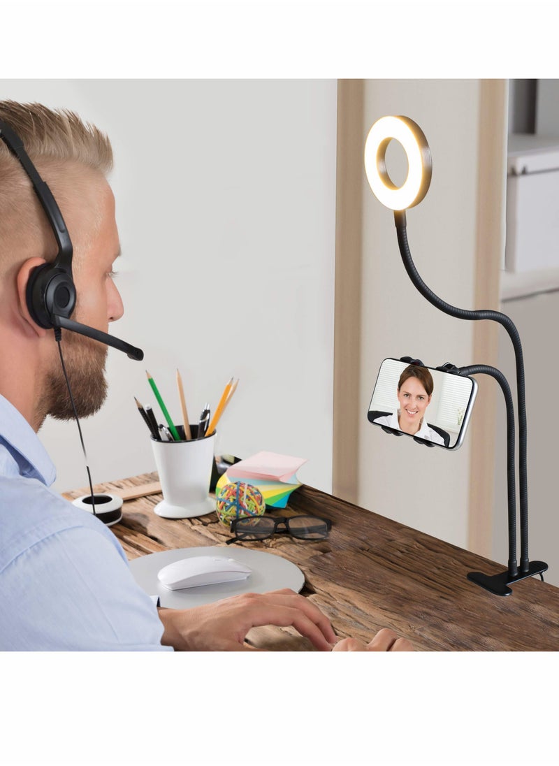 Excefore - Selfie Ring Light with 24” Gooseneck Stand & Cell Phone Holder - Image 1