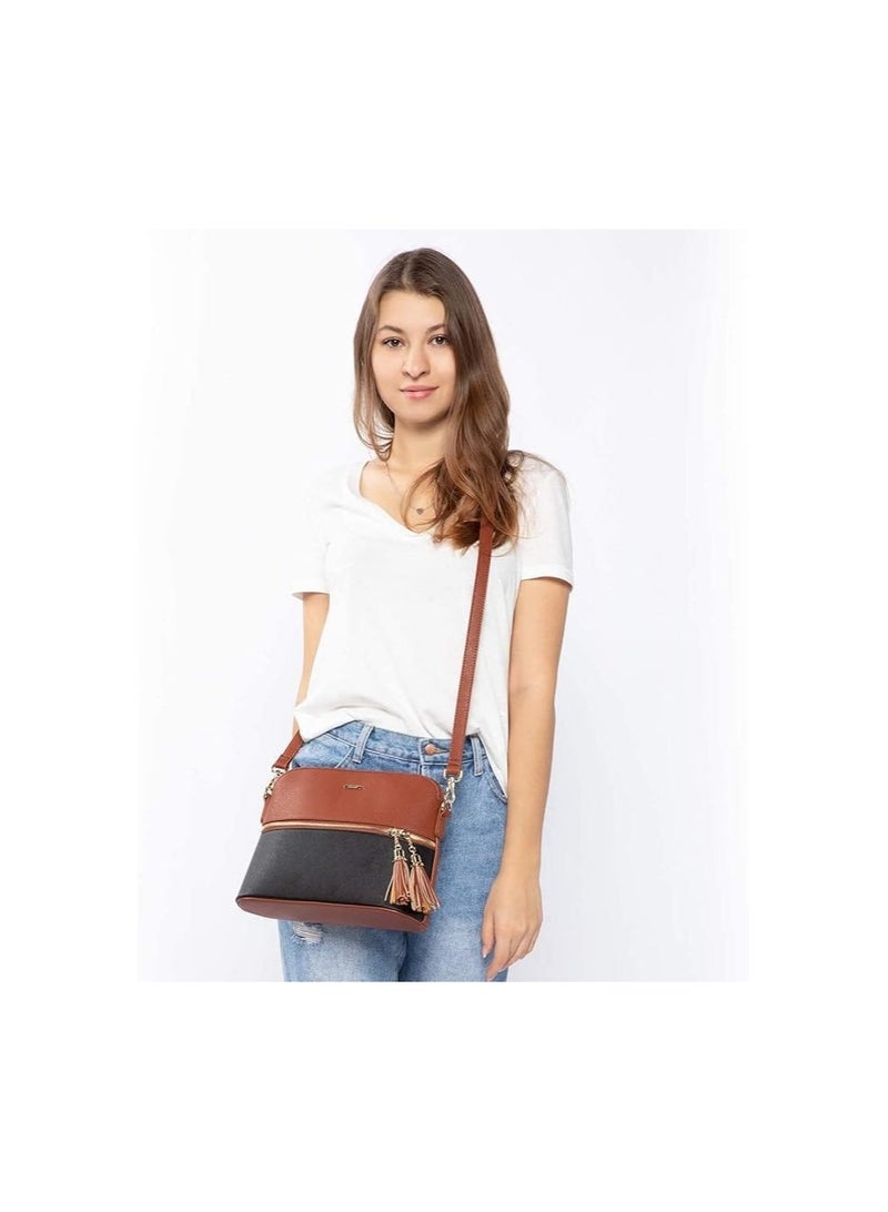 Dubkart 3-Piece Women's Tote Handbag Set – Stylish Shoulder, Satchel & Clutch (Brown & Black) - Image 4