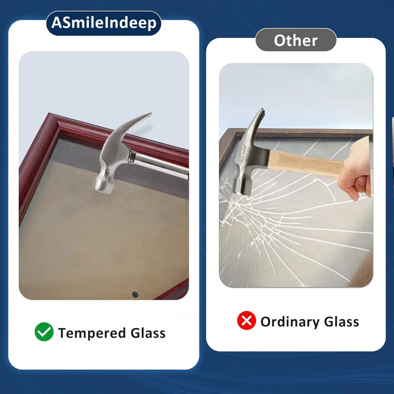 ASmileIndeep Flag Display Case - 5' x 9.5' Funeral & Military Flag Shadow Box with HD Tempered Glass and Wall Mount, Folded Triangle Flag Holder Frame for Veterans, Red - Image 4