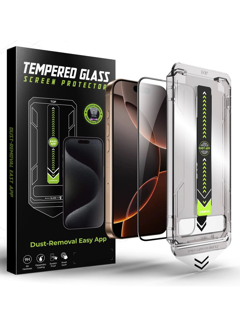 Tempered Glass Screen Protector for iPhone 16 Pro Max 6.9 inch with Dust Free Easy Application - Ultra Clear, Scratch Resistant, and HD Clear Screen Guard(Clear with Black Edges) - Image 1