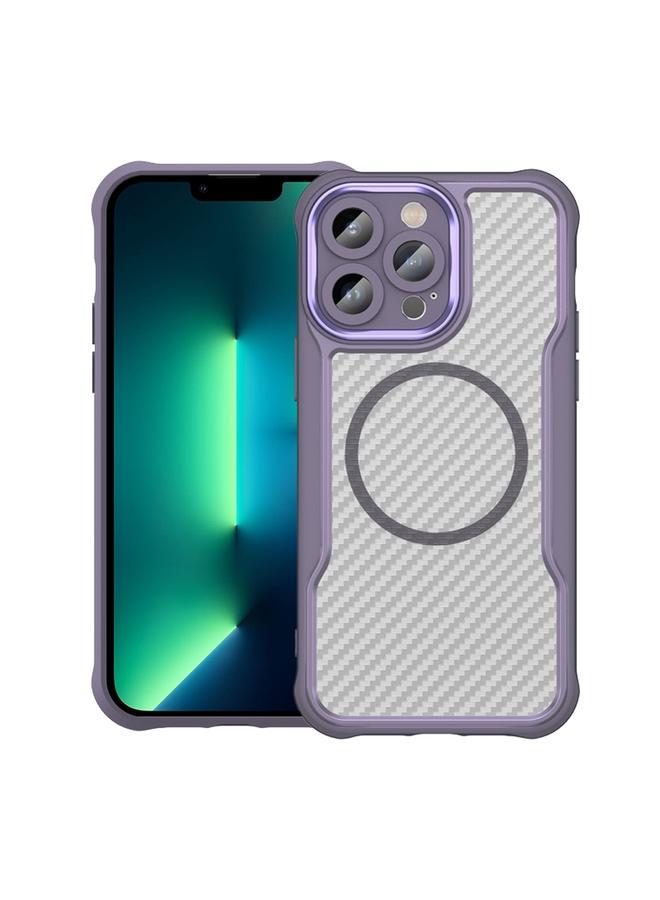 اس-توب جراب هاتف شفاف من ألياف الكربون MagSafe لهاتف iPhone 13 Pro Max - Image 1