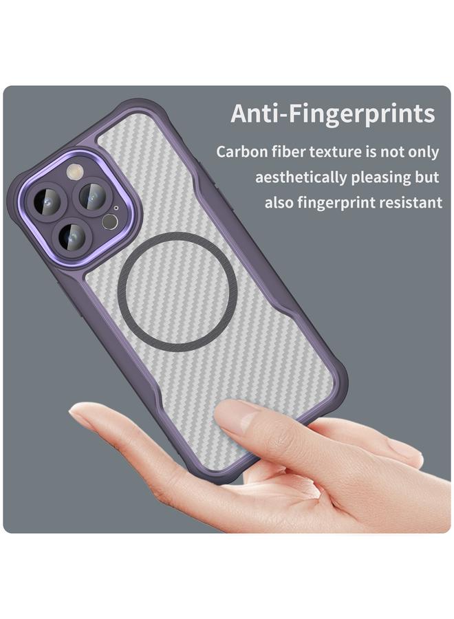 اس-توب جراب هاتف شفاف من ألياف الكربون MagSafe لهاتف iPhone 13 Pro Max - Image 4