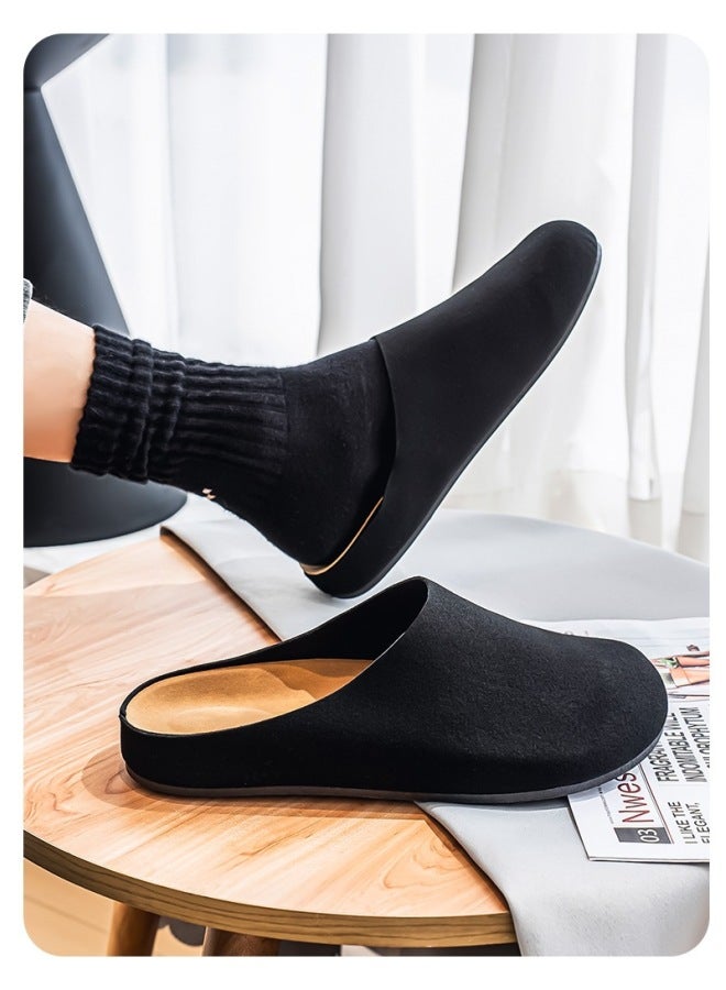 Men's Suede Birken Style Closed Toe Mule Slippers, Slip On Lazy Office Indoor Outdoor Clogs, Non-Slip Odor Resistant Comfort Casual Slides - Image 5