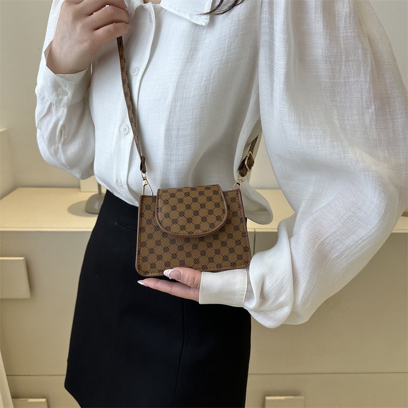 Retro Handbag Bag For Women 2023 New Textured Fashion Shoulder Bag Casual Printed Crossbody Small Square Bag - Image 3